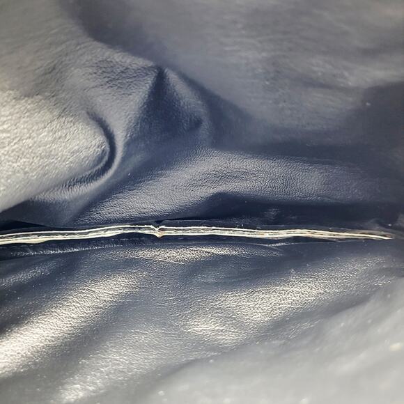 Vtg Silver Mermaid Micro Flap Faux Snake Leather Foldover Clutch Shoulder Bag - Picture 8 of 12